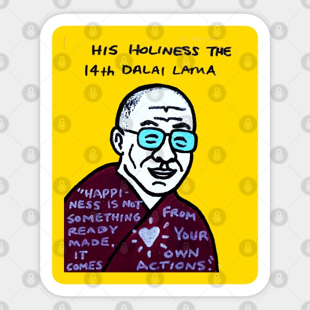 Dalai Lama Sticker by krusefolkart